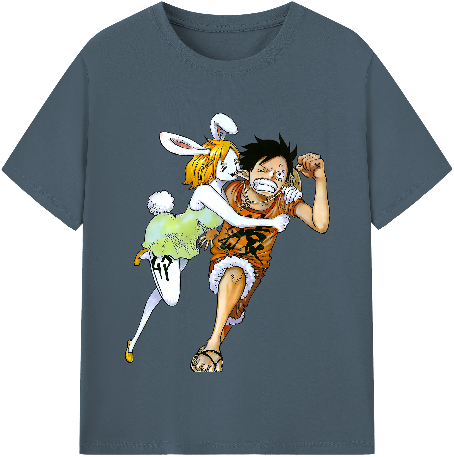 ワンピース モンキー・D・ルフィ ONE PIECE Monkey D. Luffy 綿100％半袖Tシャツ（フロントプリント）